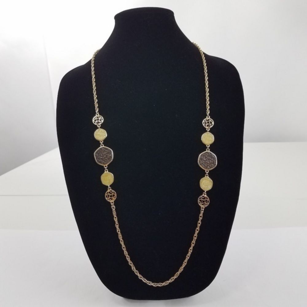 Sarah Coventry Necklace Filigree Clear Faux Amber